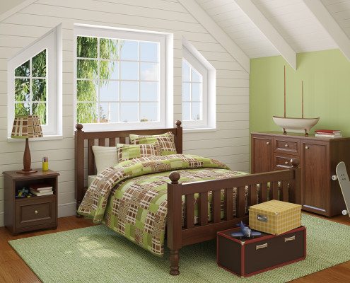 Green Living Bedroom